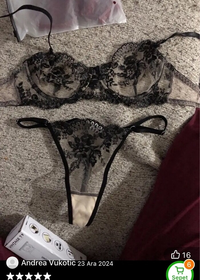 siyah dantelli iççamaşırı - Görsel 2