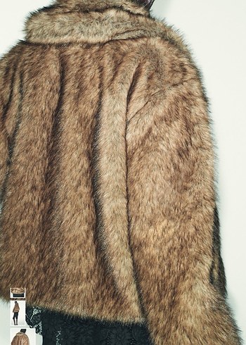 ZARA 
Kahverengi  Kısa Suni Kürk Ceket - Görsel 2