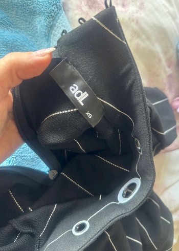 Kemerli Siyah Çizgili Uzun Elbise adl marka - Görsel 5