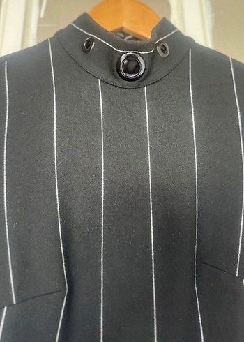 Kemerli Siyah Çizgili Uzun Elbise adl marka - Görsel 3