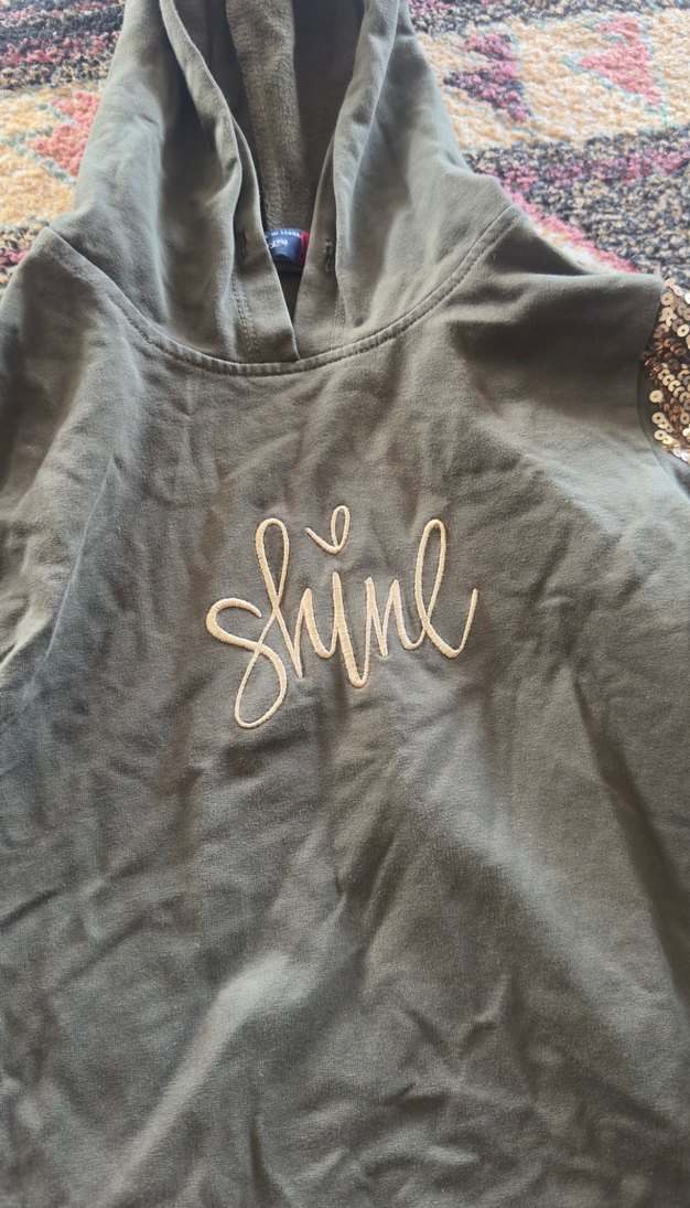 Kızlar için Gri Payetli Kapüşonlu Eşofman Takımı - Görsel 3