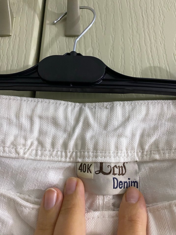 Kadın Beyaz Pamuklu Kemerli Midi Pantolon - Görsel 2