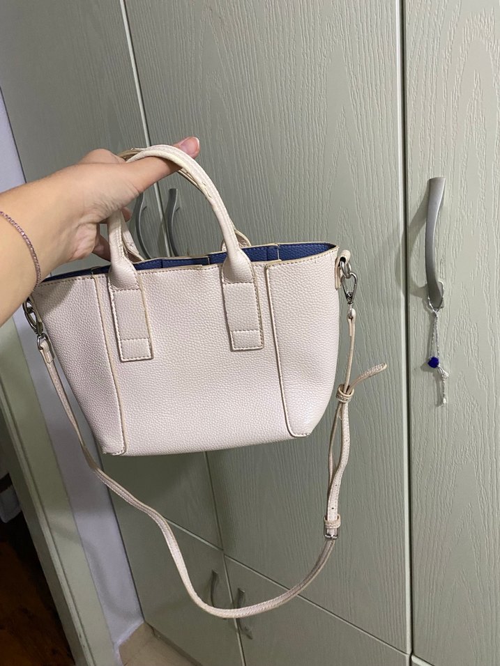 Bej Deri Kadın Omuz Çantası - Görsel 2