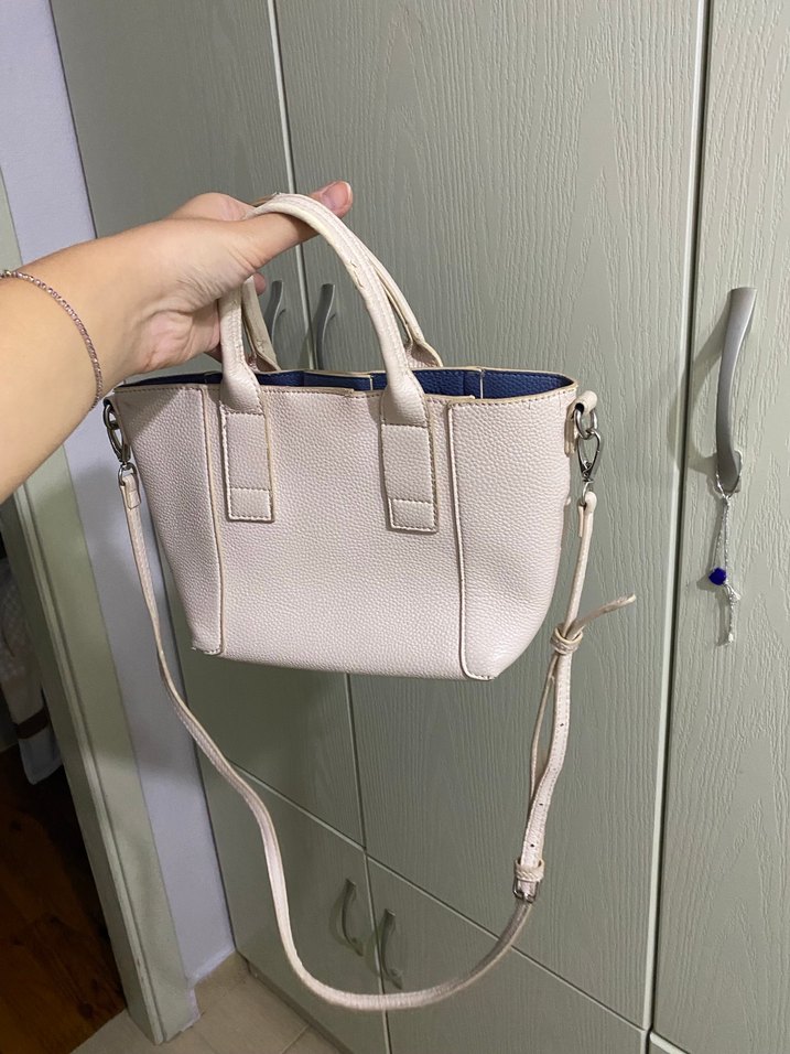 Bej Deri Kadın Omuz Çantası - Görsel 3