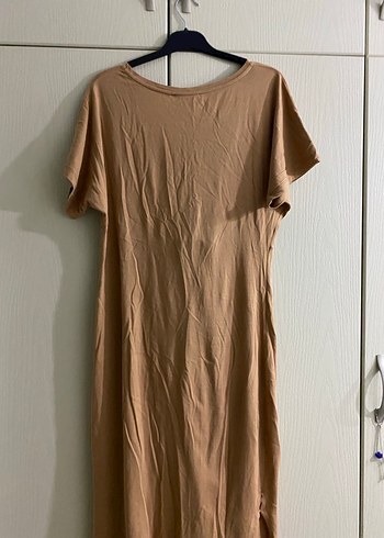 Bej Uzun Salaş Bağlamalı Elbise - Görsel 2