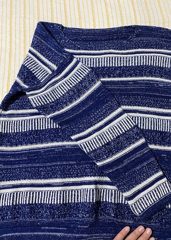 Mavi Bohem Örgü Kadın Kazak - Görsel 5