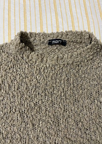 Gri Örgü Kadın Keten Kazak - Görsel 5