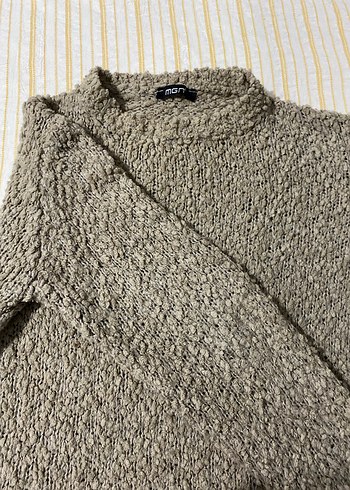 Gri Örgü Kadın Keten Kazak - Görsel 4