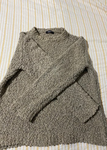 Gri Örgü Kadın Keten Kazak - Görsel 3