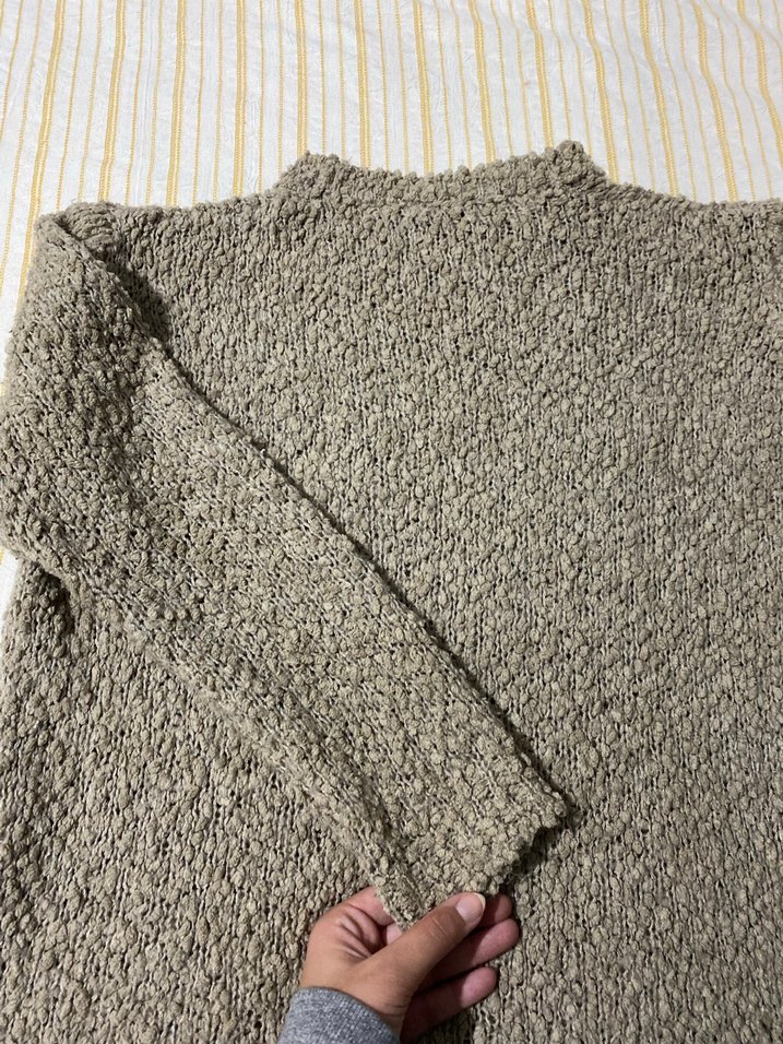 Gri Örgü Kadın Keten Kazak - Görsel 2