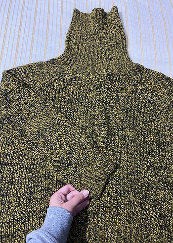 Sarı Kadın Boğazlı Triko Kazak - Görsel 4