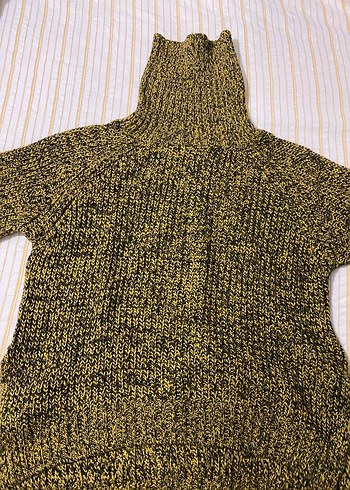 Sarı Kadın Boğazlı Triko Kazak - Görsel 3