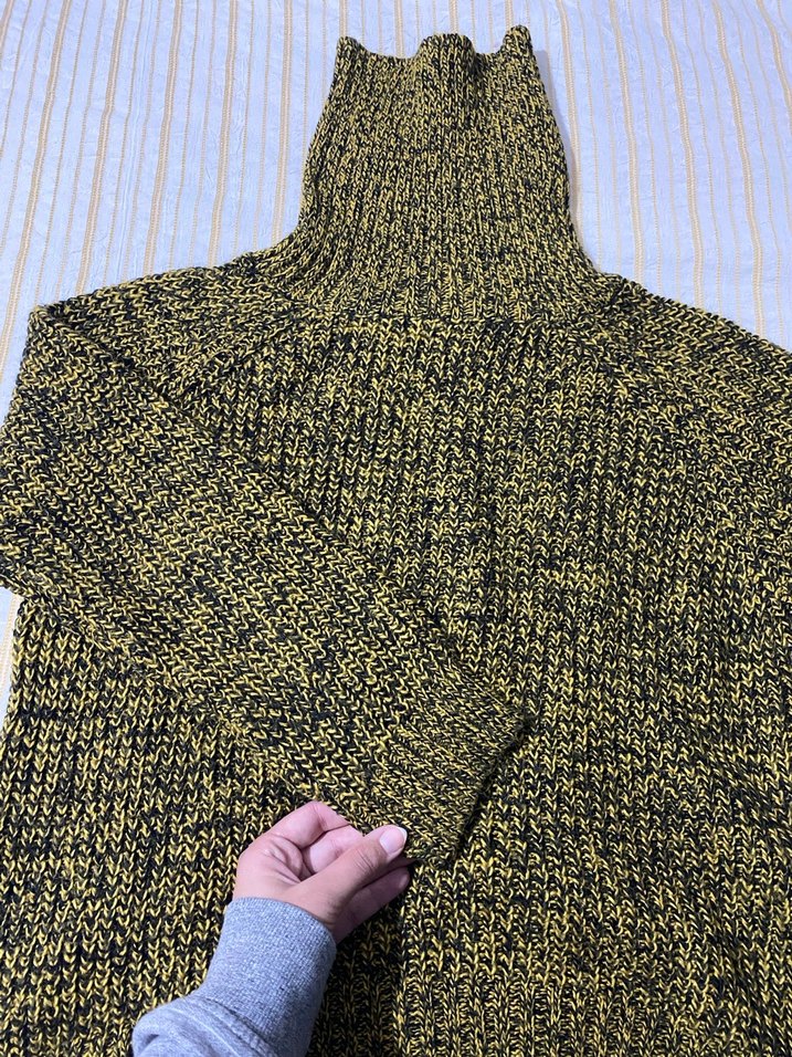 Sarı Kadın Boğazlı Triko Kazak - Görsel 4