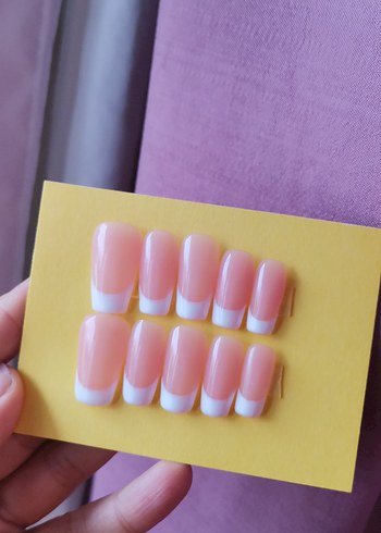 Bej Fransız Jel Takma Tırnak Seti - Görsel 3