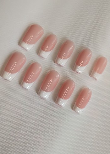 Bej Fransız Jel Takma Tırnak Seti - Görsel 4