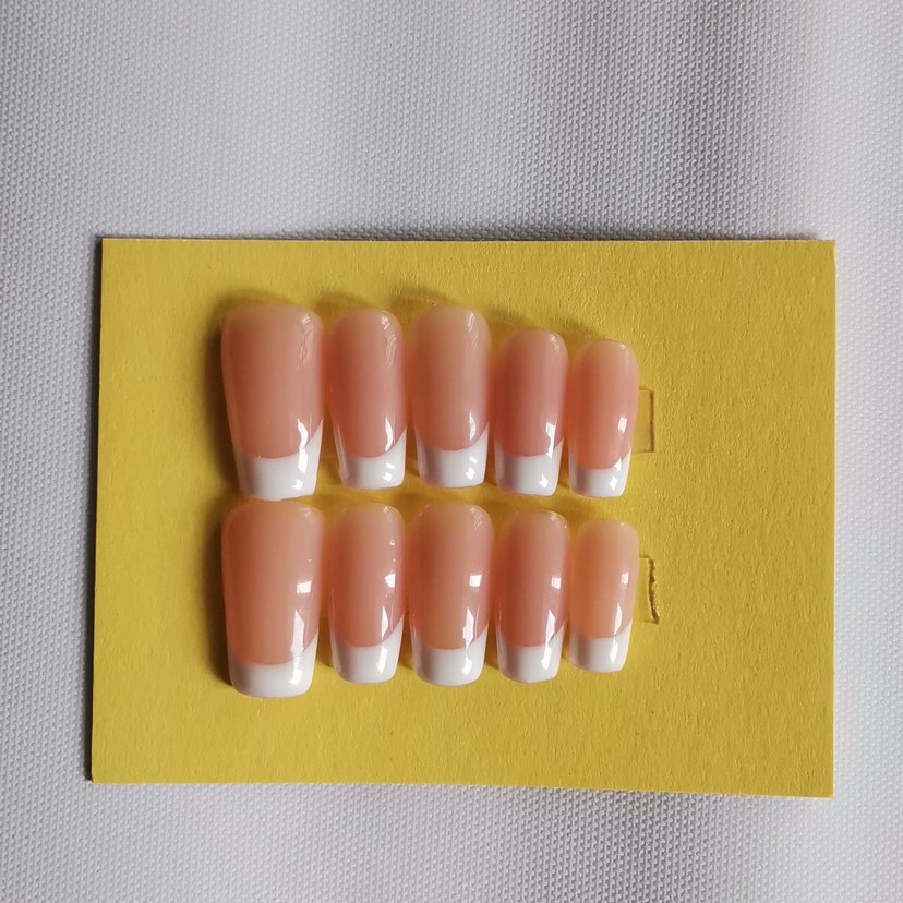 Bej Fransız Jel Takma Tırnak Seti - Görsel 2