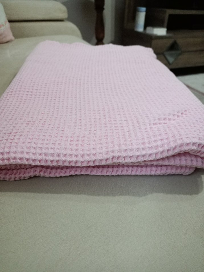 Pembe tek kişilik pike - Görsel 2