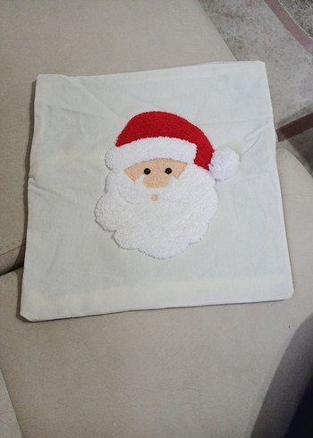Beyaz Noel Baba punch kırlent kılıfı - Görsel 2