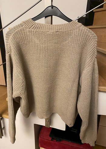 Massimo Dutti krop vizon Örgü Kadın Kazak - Görsel 2