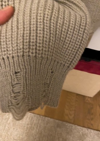 Massimo Dutti krop vizon Örgü Kadın Kazak - Görsel 3