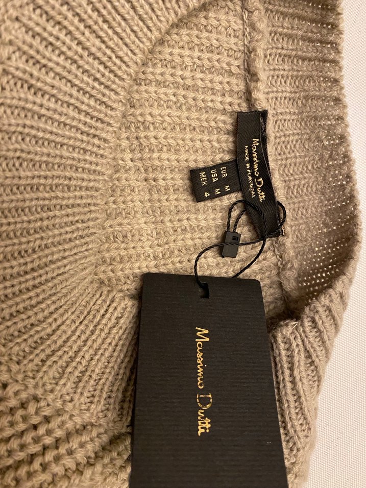 Massimo Dutti krop vizon Örgü Kadın Kazak - Görsel 5