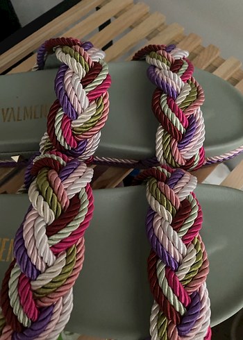 Valmenti Bohem Çok Renkli Örgü Kadın Sandalet - Görsel 4