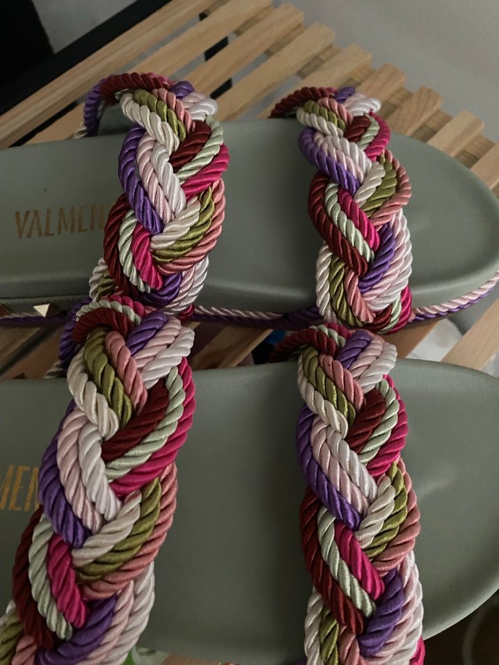 Valmenti Bohem Çok Renkli Örgü Kadın Sandalet - Görsel 4