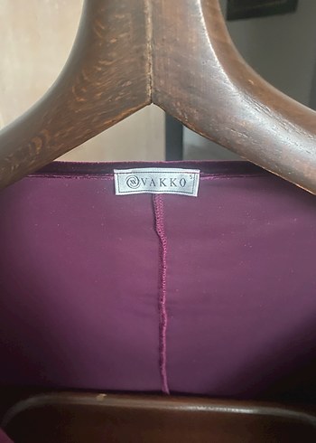 Vakko Bordo Drapeli Kadın Bluz - Görsel 3