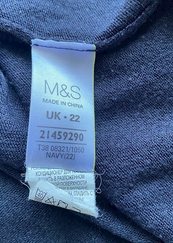 Marks Spencer v Yaka lacivert Kadın Midi Triko - Görsel 4
