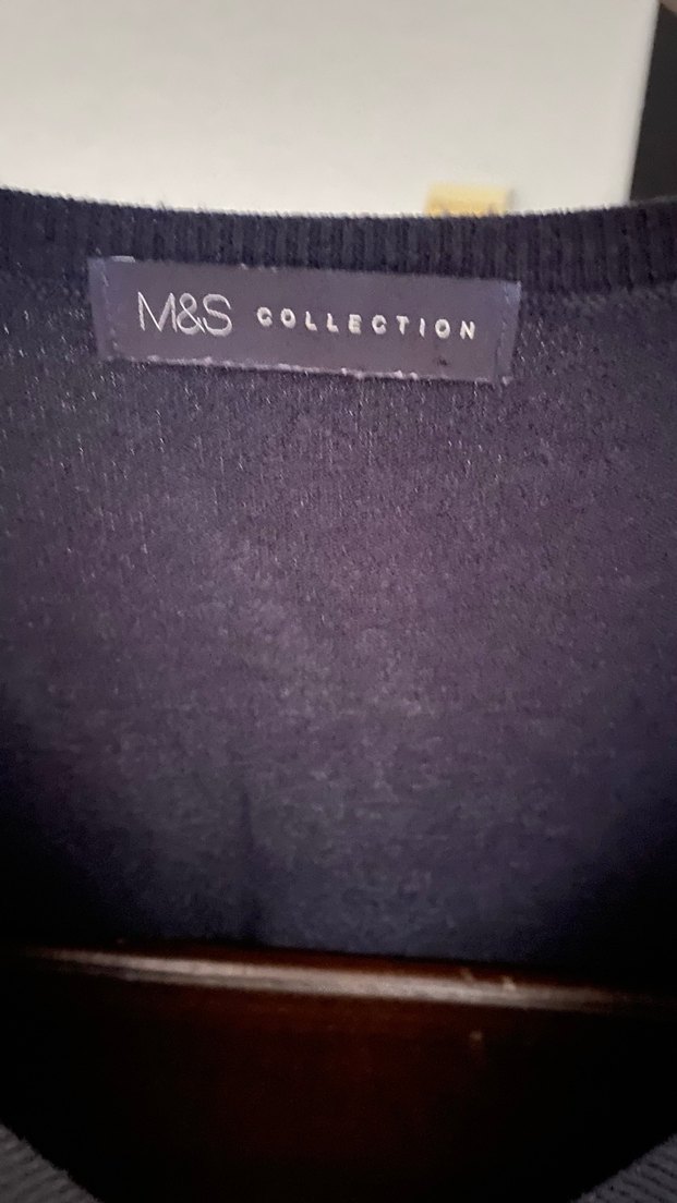 Marks Spencer v Yaka  lacivert Kadın Midi Triko - Görsel 2