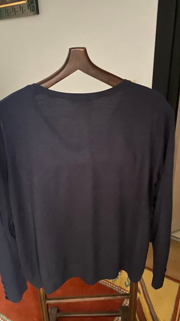 Marks Spencer v Yaka  lacivert Kadın Midi Triko - Görsel 3