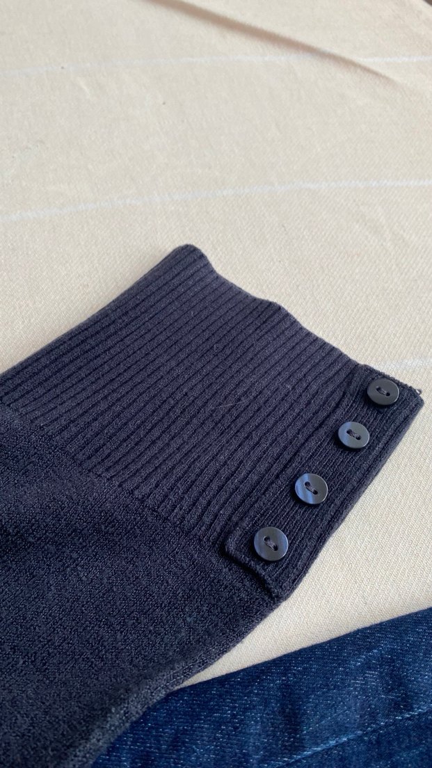 Marks Spencer v Yaka  lacivert Kadın Midi Triko - Görsel 5