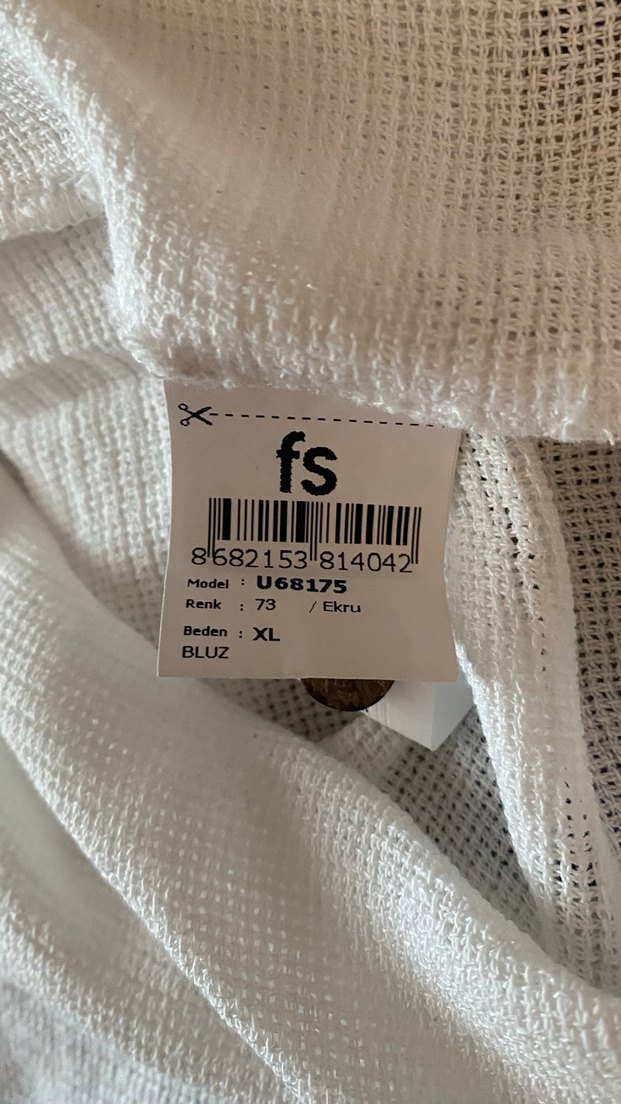 Faik Sönmez ekru Kadın Keten V Yaka Gömlek - Görsel 5