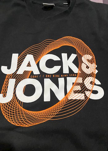 Jack & Jones Renkli Baskılı Siyah Tişört