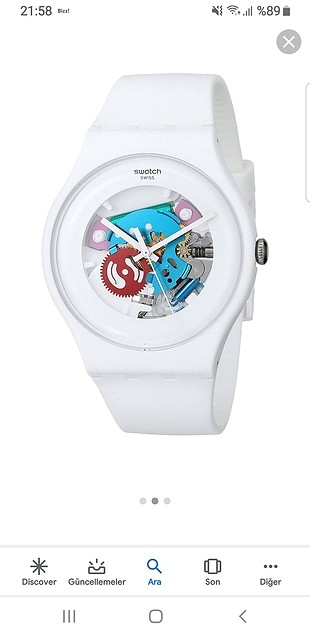 swatch saat beyaz su gecirmez.