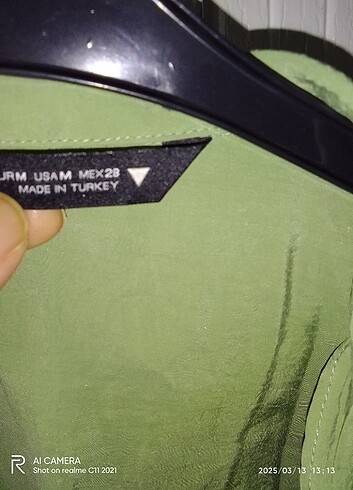 40 Beden yeşil Renk Saten gomlek