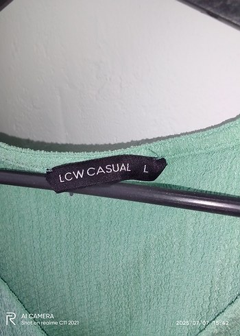 LC Waikiki Yeşil Bohem Kadın Midi Elbise