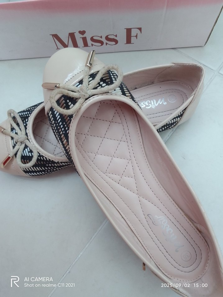 Pembe Yılan Desenli Dolgu Topuklu Kadın Babet - Görsel 3