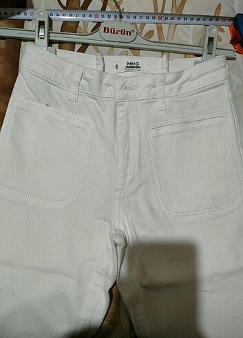 34 Beden Mango beyaz flare jean