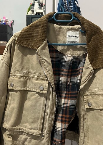 Bershka Kadın Bej Süet Düğmeli Ceket