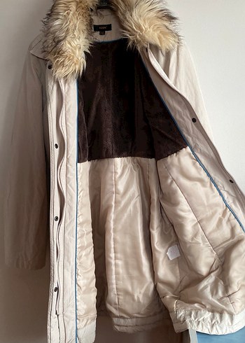 Düğmeli fermuarlı kaban trençkot - Görsel 2