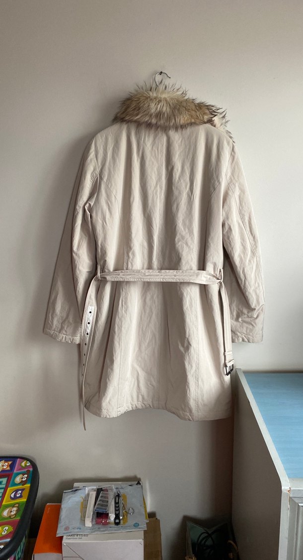 Düğmeli fermuarlı kaban trençkot - Görsel 3