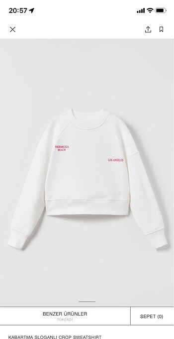 Zara crop sweatshirt