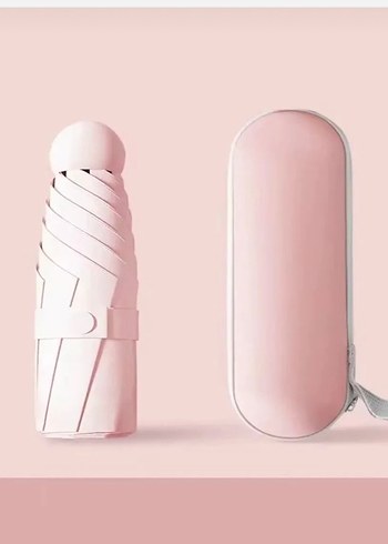 Diğer Minimalist Acik Pembe Katlanir Semsiye