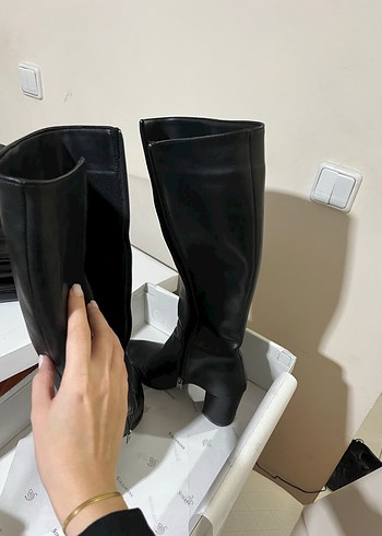 Deri Siyah çizme - Görsel 5