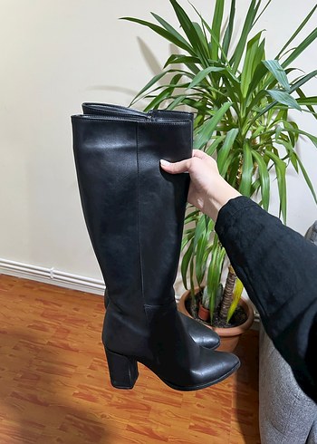 Deri Siyah çizme - Görsel 4
