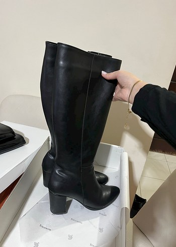 Deri Siyah çizme - Görsel 3