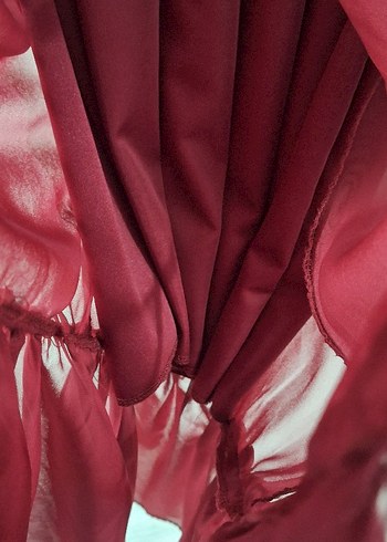 Bordo Uzun Kollu Salaş Kadın Elbise - Görsel 4