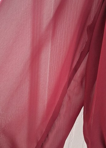 Bordo Uzun Kollu Salaş Kadın Elbise - Görsel 3