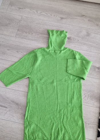 Yeşil Yarım Kollu Triko Balıkçı Yaka Kazak - Görsel 2